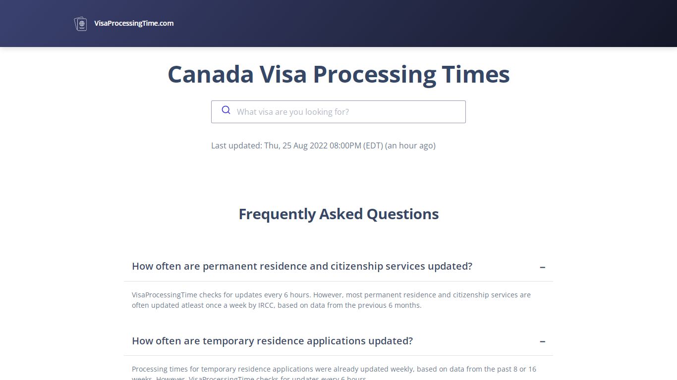 Check all Canada Visa Processing Times - Updated Aug 2022